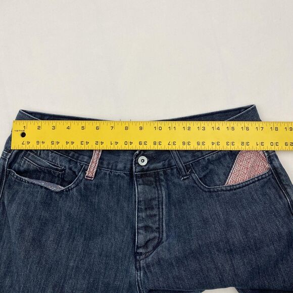 Antik Denim Jeans Mens 36x32 Blue Straight Leg Patchwork Pockets Y2K Style - Picture 7 of 12